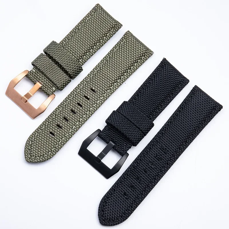 

20 мм 22 мм 24 мм 26 мм холст нейлоновый ремешок для часов стальная игольная пряжка браслет для Panerai ремешок аксессуары для браслета