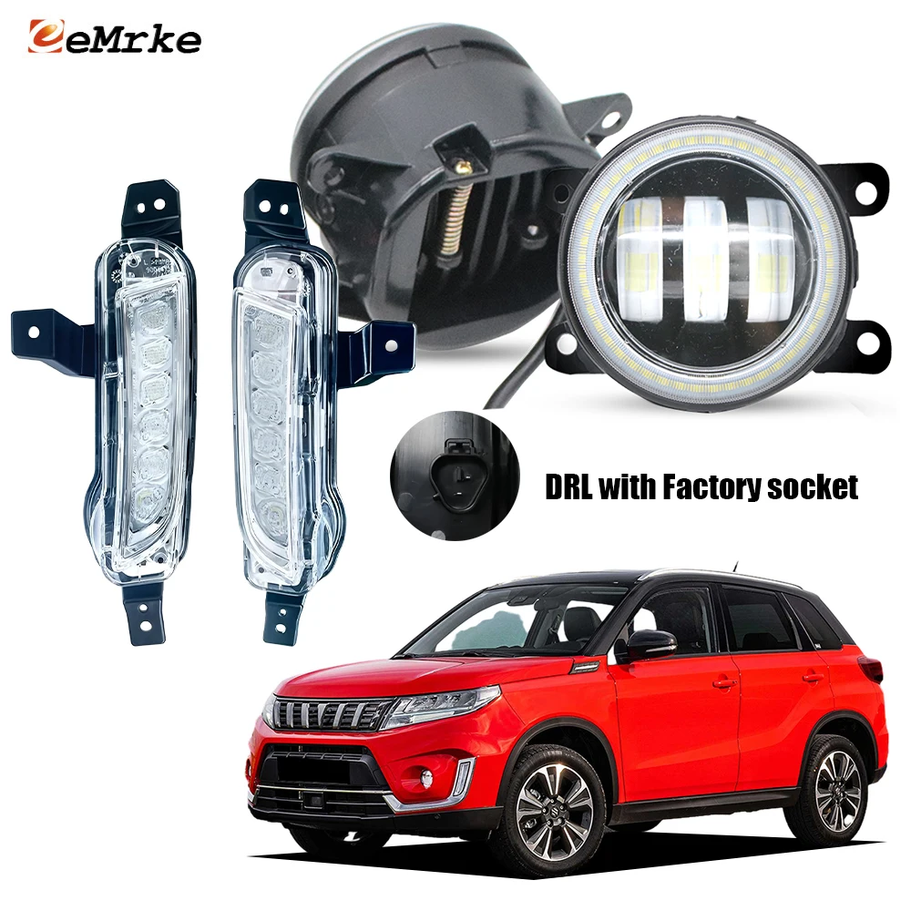 Led Fog Lamp Lens White / Yellow 40W For Suzuki Vitara LY / Escudo 4 2015-2023 Front DRL with Factory Lights Socket Day Light