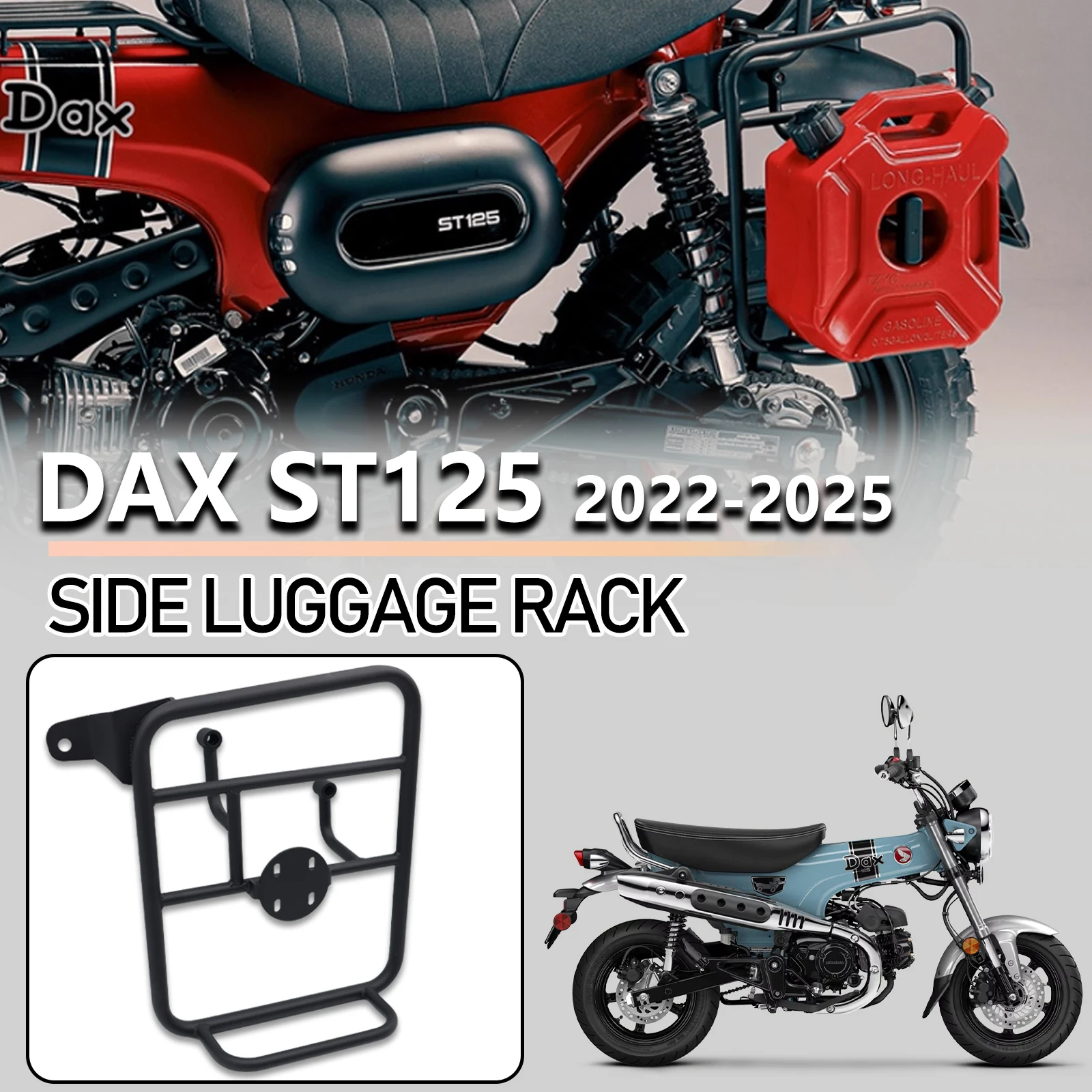 

For HONDA DAX 125 DAX ST 125 2025 2024 2023 2022 Rear Luggage Rack Cargo Side Panniers Rack Luggage Saddlebag Carrier Bracket