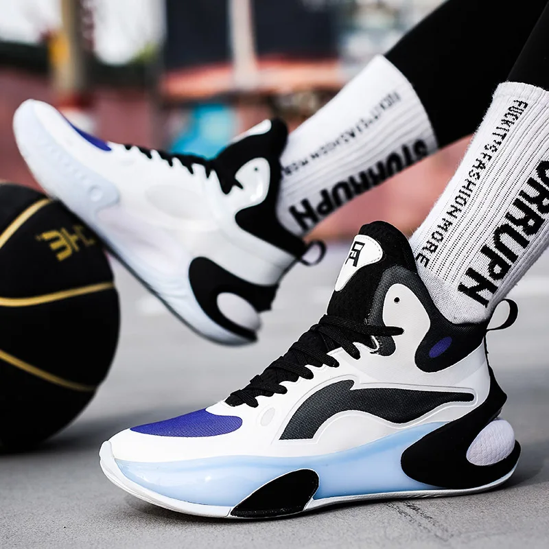 New2023 Couple Sneakers Men Air Cushion Basketball Shoes Women Leather Sports Shoes Male Trainers High-top Waterproof Boots36-45