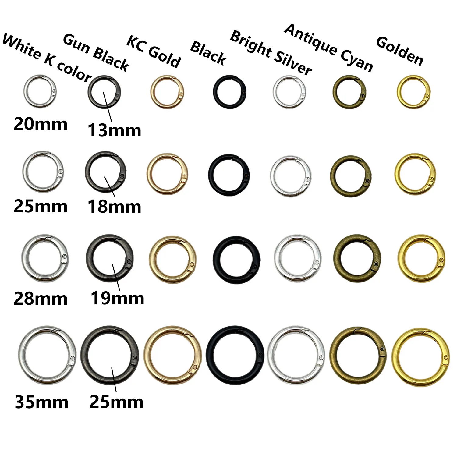 20pcs Spring Gate Rings for DIY Keychain Making
