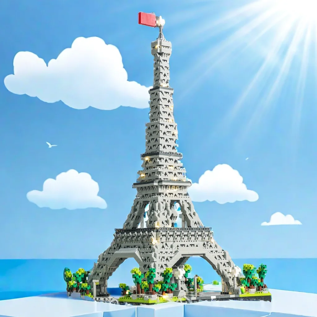 Eiffel Tower Paris Architectural Micro Mini Model Building Blocks Toy : Enhance Your Office Decor, Boost Hand Skills Gift