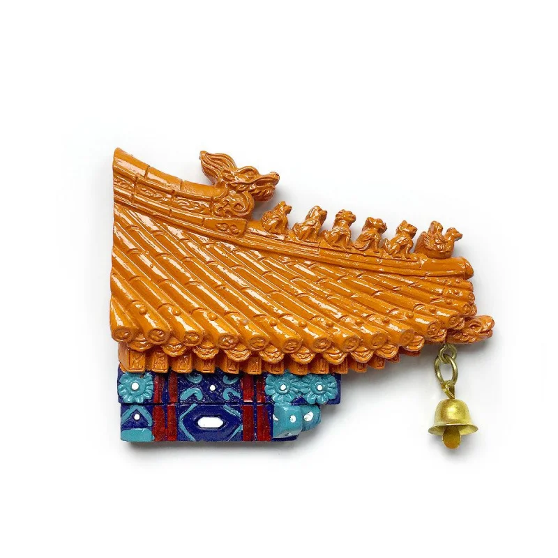 

Chinese Ancient Hand-Painted Forbidden City Roof Ridge Divine Beast Magnetic Fridge Magnet High-End Exquisite Home Decoration