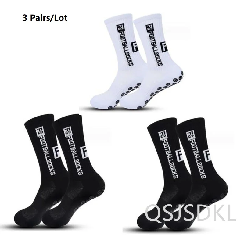 3 Pairs New Men Women Soft Breathable Anti-slip Football Socks Running Soccer Basketball Cycling Sports Grip Socks