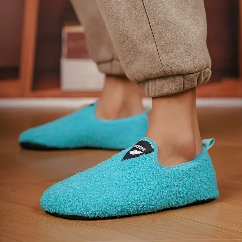 

MAEDEF Men Winter Slippers Comfortable Women's Cotton Shoes Thin Bottom Disigner Indoor Plush Warm Home Slippers Man Warm Shoes