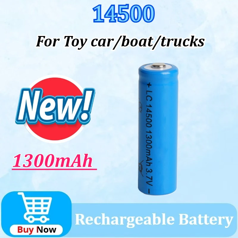 

14500 Battery 3.7V 1300mAh Rechargeable Li-ion Battery for Toy Car/boat/trucks/tank Batery Litio AA Battery Newest