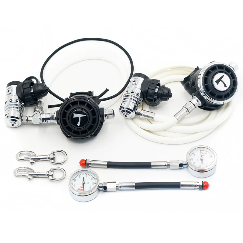 

XMSJ-Price Compatible Scuba Sidemount Diving Regulator Set With Metal Pressure Gauge