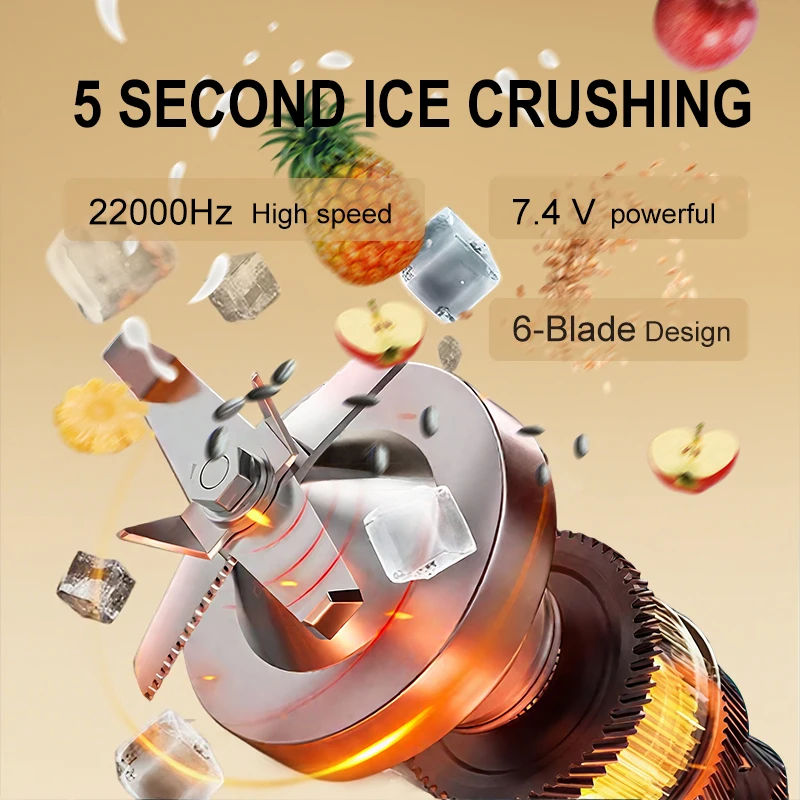 Portable 500ML Electric Juicer Cup USB Rechargeable Fruit Blender Smoothie Maker for Travel Outdoor Home Use