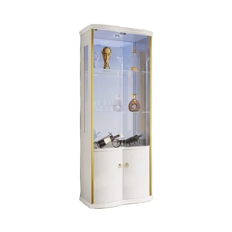 Luxury Cream Wine Cabinet  for Home Hotel Office Bar Modern Storage Display Unit