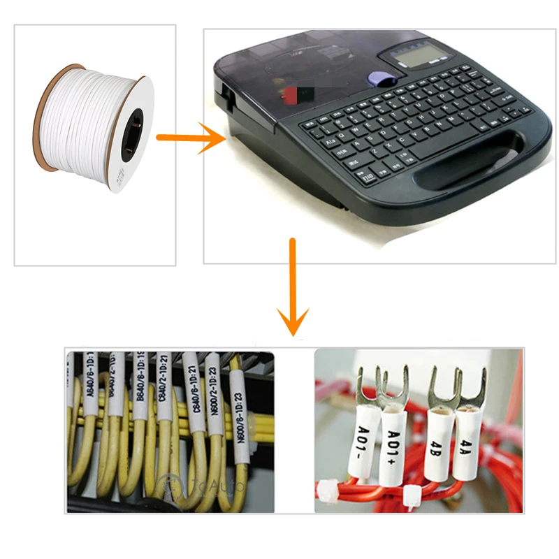 سلك كهربائي كابل تحديد كم أنبوب علامة التسمية الأبيض للطباعة PVC الترميز 0.5 - 25 MM2 القطر 1.5 - 12.5 #3