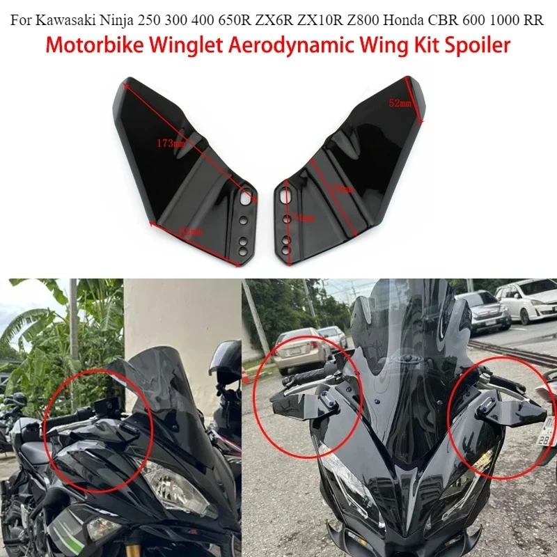 

Motorcycle Winglet Aerodynamic Wing Spoiler rear wing For Kawasaki Ninja 250 300 400 650R ZX6R ZX10R Z800 Honda CBR 600 1000 RR
