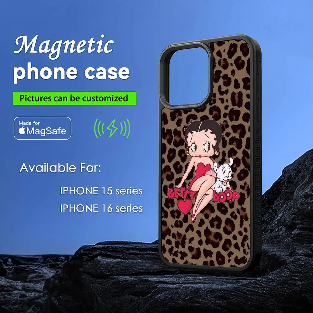 Lindo b-bettys b-boops Funda de teléfono MagSafe magnético para IPhone 16 15 14 13 12 11 Pro Plus Max Mini Funda de cargador inalámbrico