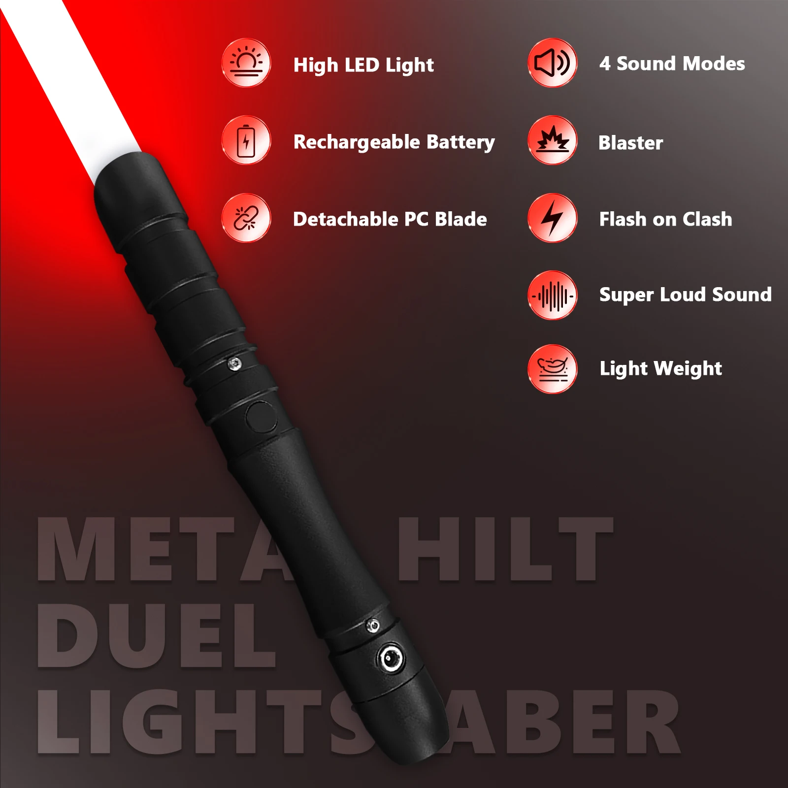 Jedi Sith LED Light Saber, Force FX Heavy Dueling, Rechargeable Lightsaber, Loud Sound High Light with FOC, Metal Hilt