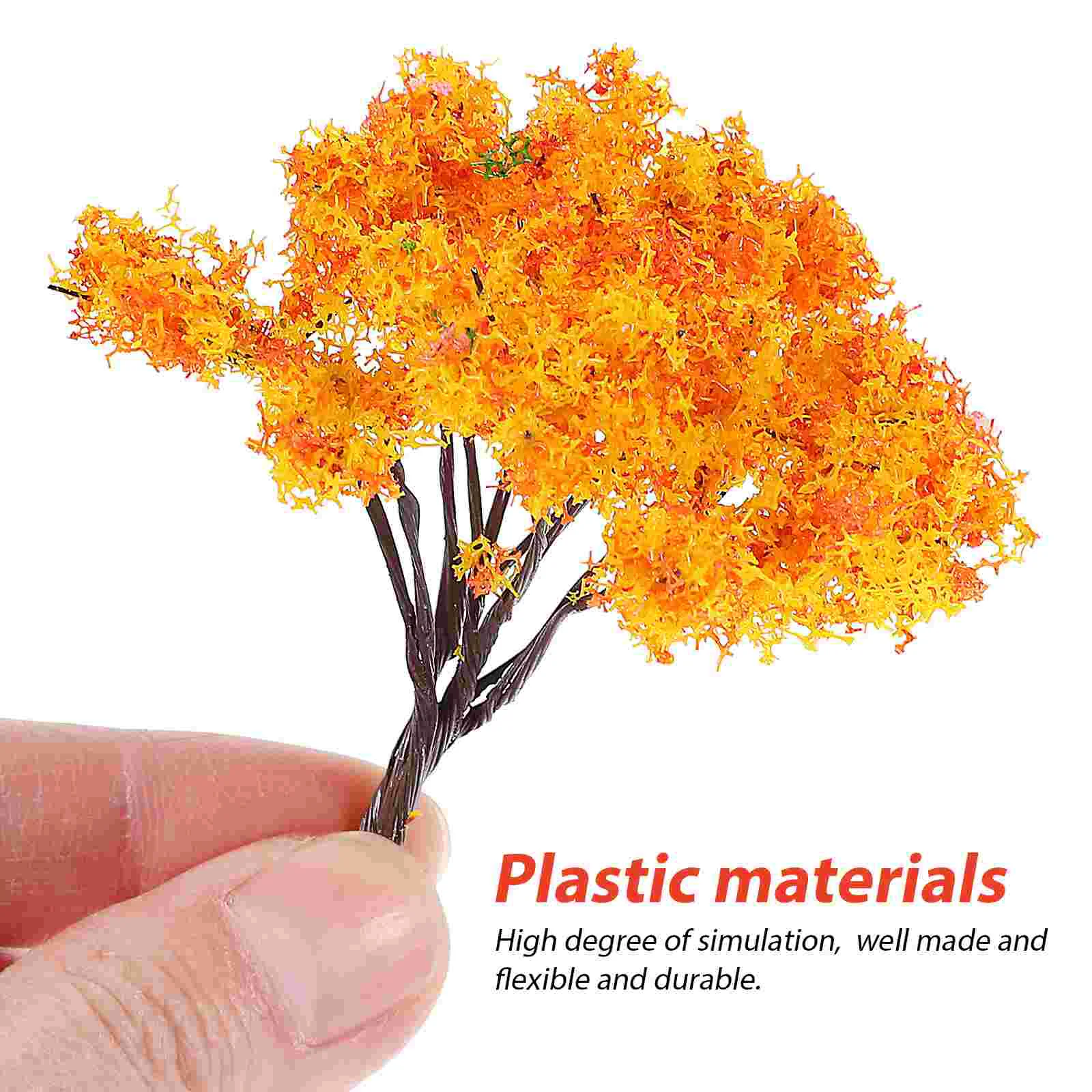 12 Pcs Tree Fake Ornament Decor Miniature Trees Landscape Model Outdoor Spring Ornaments for Crafts Plastic Child Terrarium