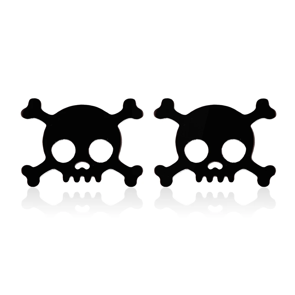 Black Halloween Scary Decoration Skull Earrings Ladies Stainless Steel Ear Piercing Earrings For Women 2023 Brincos Feminino