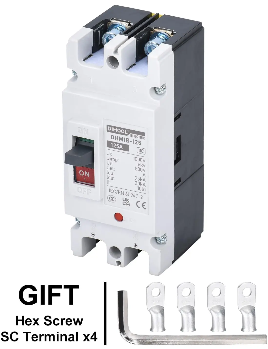 Premium 125A DC Circuit Breaker, Battery Disconnect Switch for Solar System and Power Station view 6
