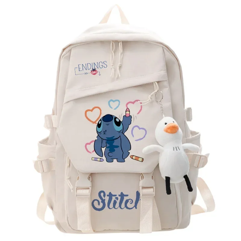 

Disney Stitch schoolbag large capacity male and female students cute ins junior high school backpack travel nylon storage bag