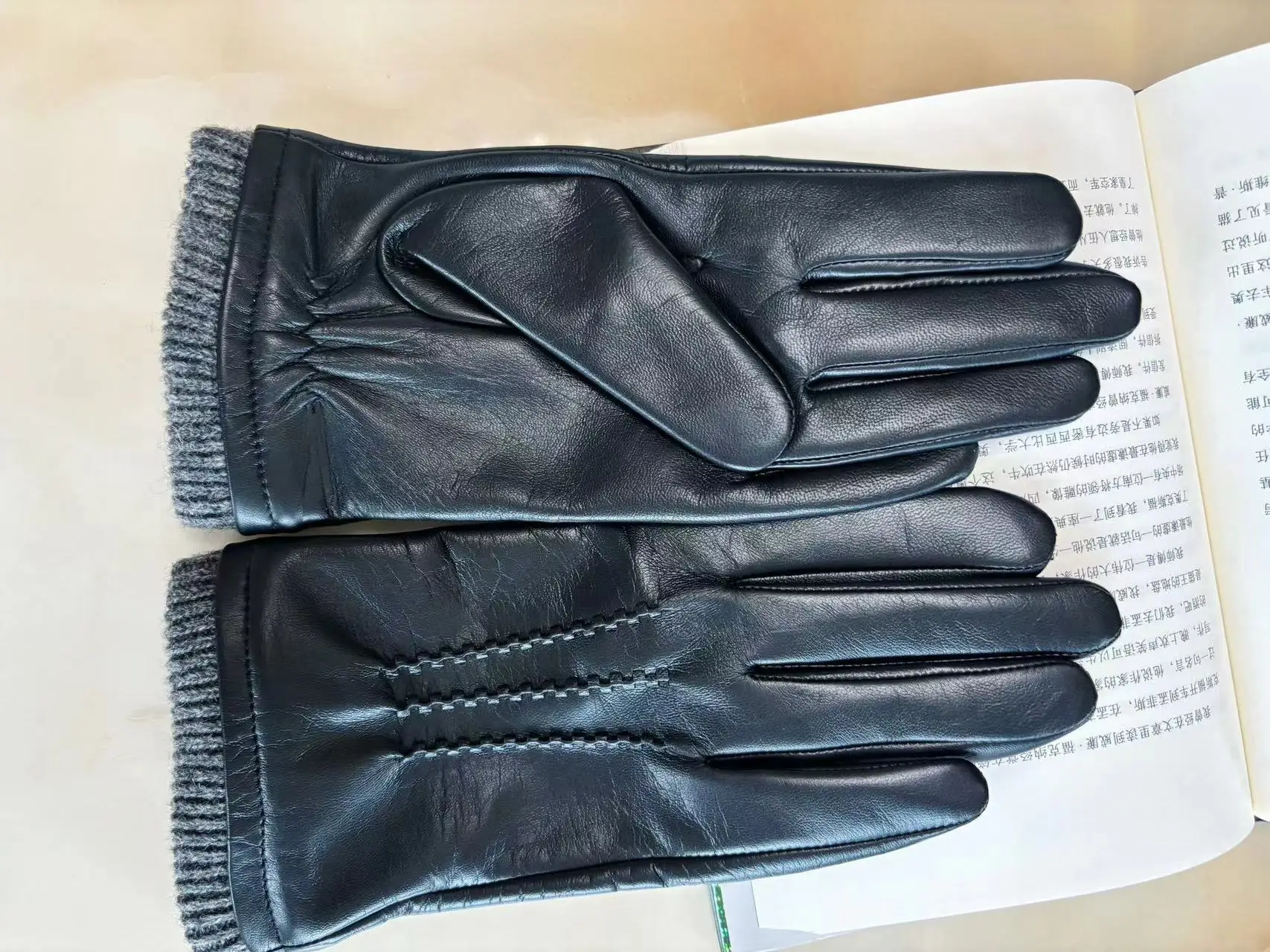 Men's sheepskin gloves drive soft thin touch