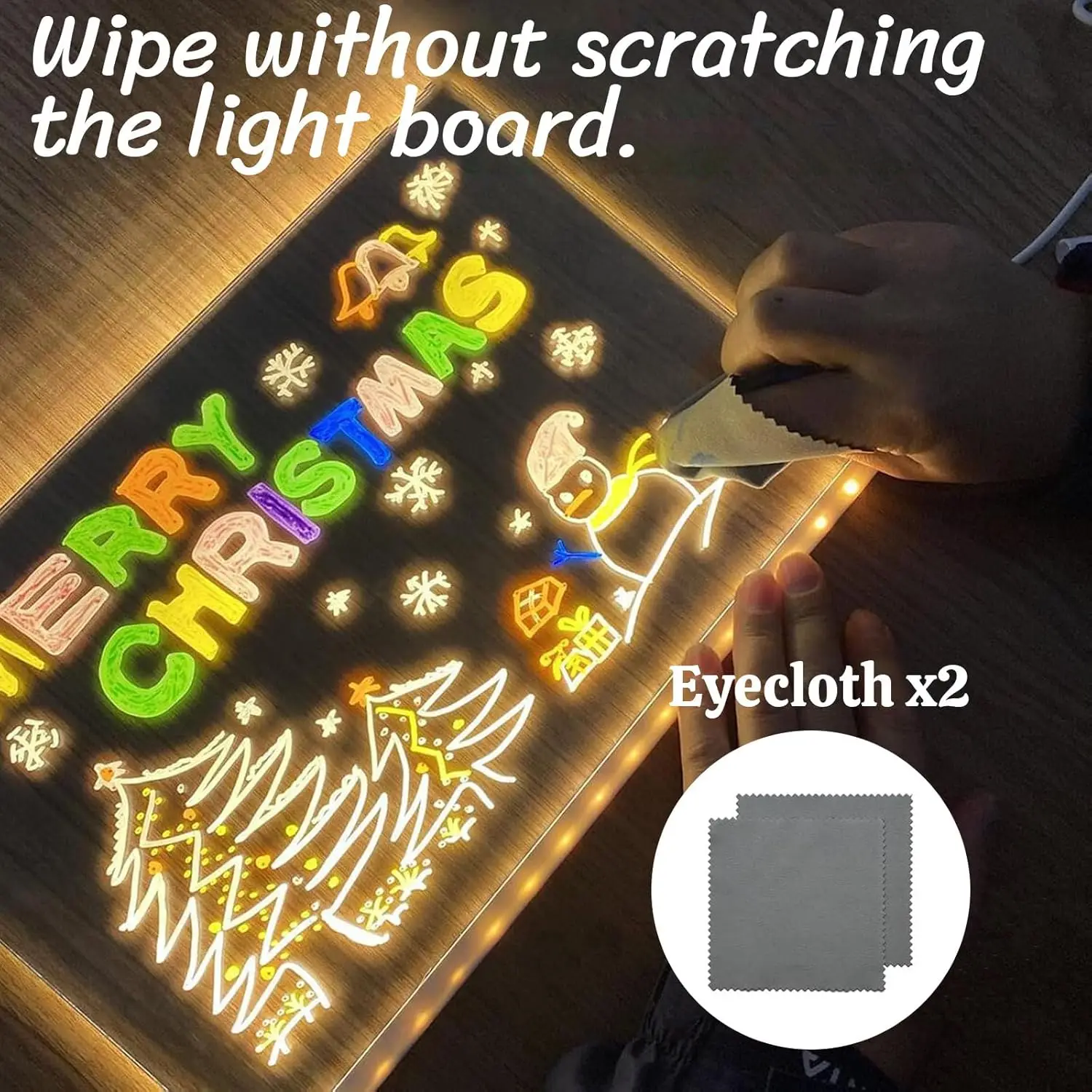 LED Light Up Drawing Board-7 Colors Glow in Dark Acrylic Dry Erase Message Tabletop Board for Kids Adults,Birthday Festival Gift