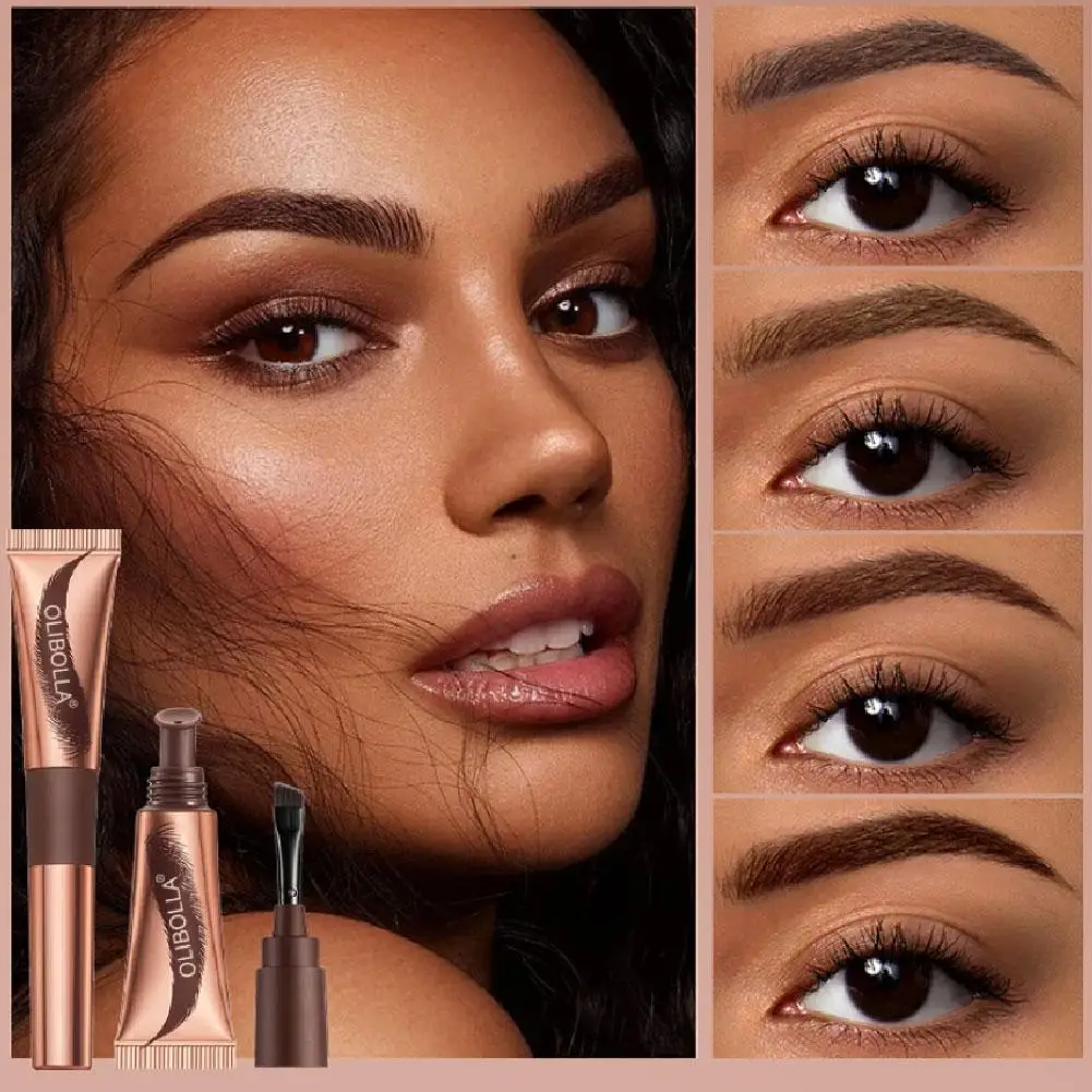 กันน้ํา Peel-off Eyebrow Enhancers แต่งหน้าสีดําธรรมชาติง่ายสีน้ําตาลเจล Lasting Brow สวมใส่ Tint Brow Eyebrow Dye Tattoo Y3G6