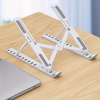 Adjustable Plastic Laptop Stand - Portable Foldable Cooling Desk Stand with Ergonomic Angle Adjustment, Laptop Stand for Desk