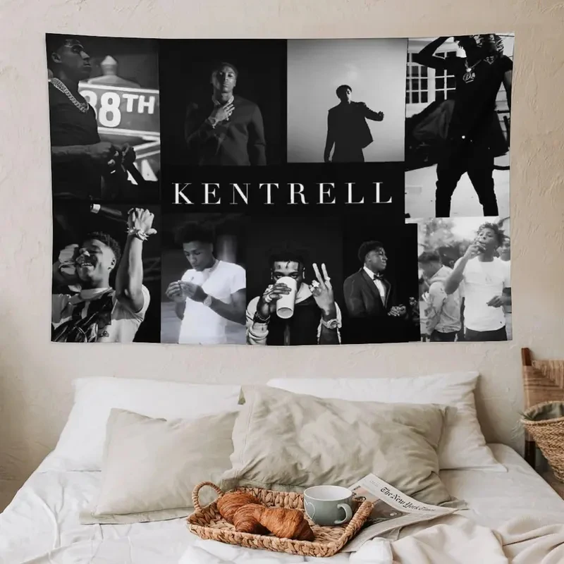 Tapeçaria NBA Kentrell YoungBoy, Decoração de Parede em Poliéster para Quarto e Dormitório, Estilo Hip Hop