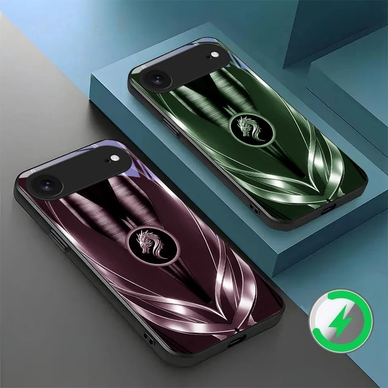 

Golden dragon pattern gray For iPhone 17 Pro Max 16E 15 Pro 14 13 Plus 12 mini 11 XR Xs 7 8 16 Air For Magsafe Glass Phone Case