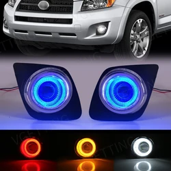 Fog Light For Toyota RAV4 2009 2010 2011 2012 Led Daytime Running Lamp Angel Eyes Daylight DRL Wateproof Wires Switch Button 12V