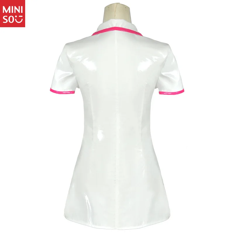 Miniso أنيمي بالمنشار رجل تأثيري حلي ماكيما قوة مثير ممرضة موحدة بولي فستان فستان جلد البدلة شعر مستعار النساء هالوين