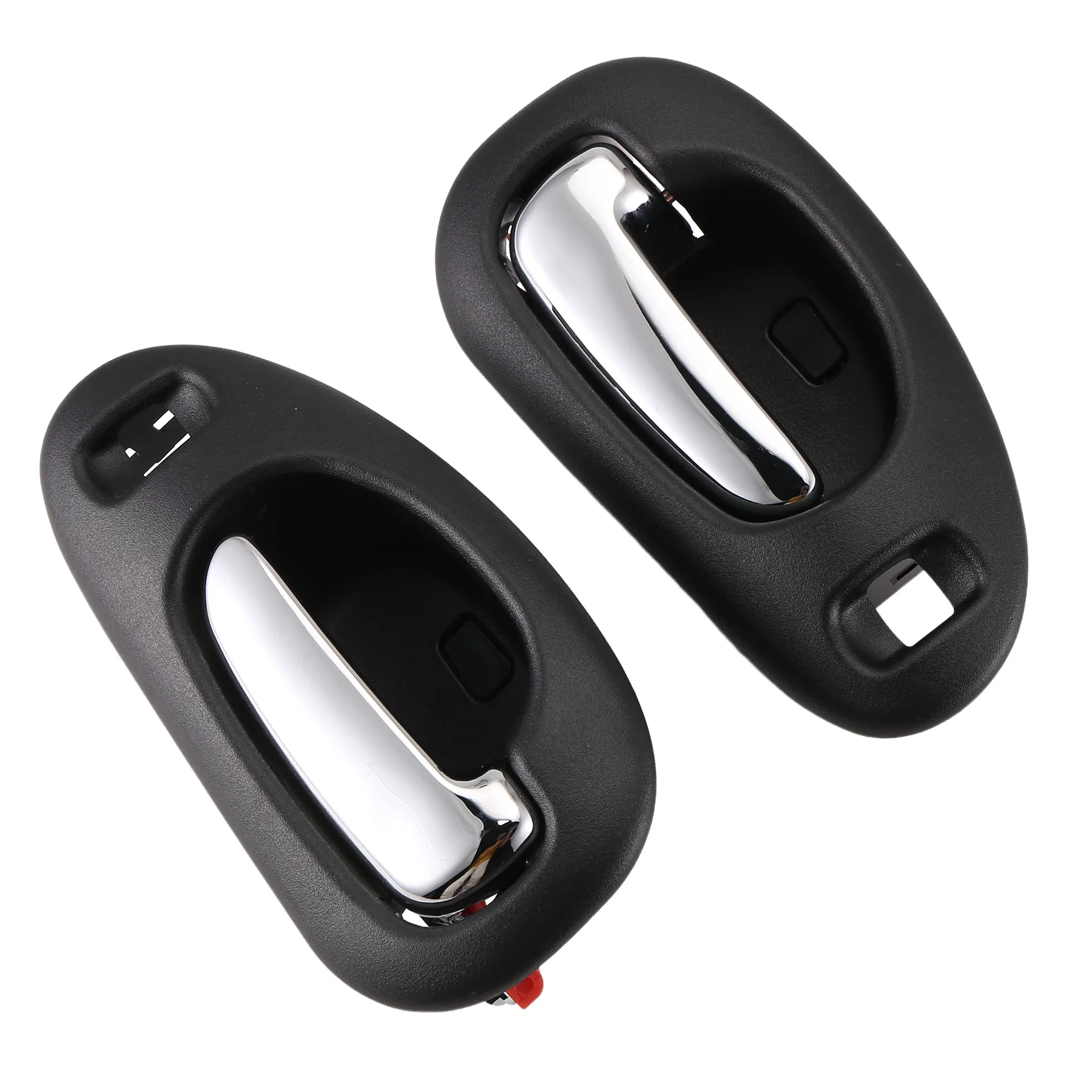 AB16-Door Handle Black & Chrome Inside Interior Front LH & RH Pair For 5102847AA 5102849AA