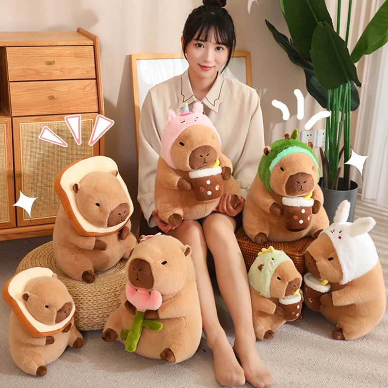 Peluche Kawaii Anime Capybara JxPlush, animaux créatifs, Toast Butter, jouets d'anniversaire pour filles, cadeau mignon pour petite amie