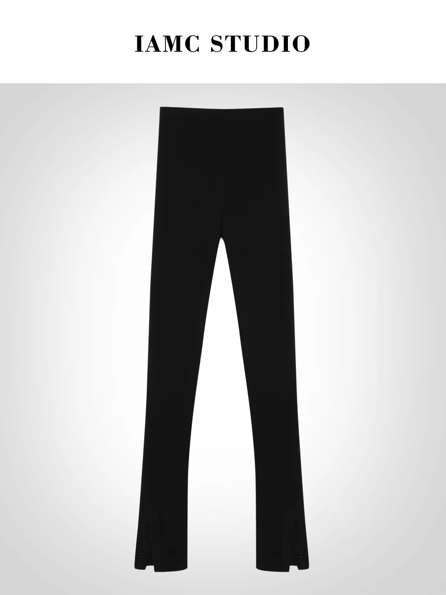 

IAMCPLUS High Waist Button Detail Slim Fit Leggings Women's Casual High Waist Butt Lifting Pants Pure E-commerce S