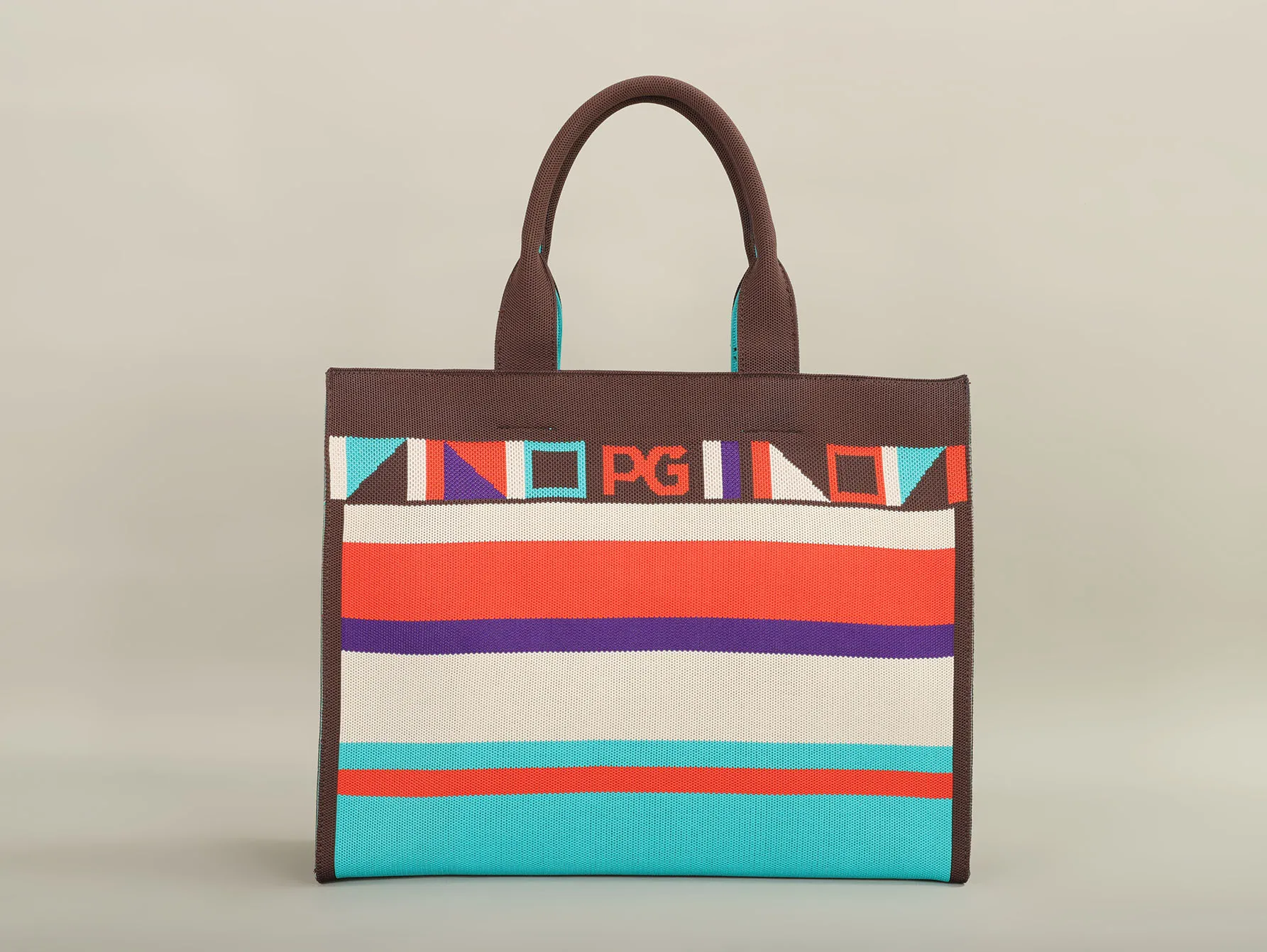 PG PATSY GARIS Unique style design shopping colorful striped handbag fashion shoulder bag