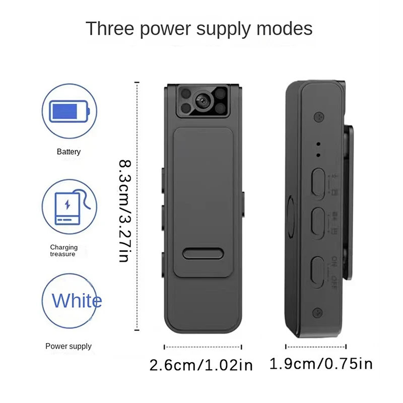 L8 Mini Body Camera 1080P HD WiFi Sports Camera 180 ° Rotatable Night Vision Digital Video Recorder 600mAh Bodycam Police Camera