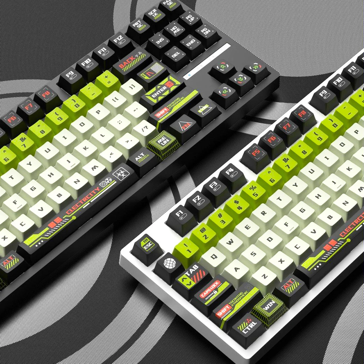 

130 Keys Doomsday PBT Keycaps Cherry Profile 5 Sides Dye Sub Keycaps for Gateron MX Switches Mechanical Gaming Keyboard