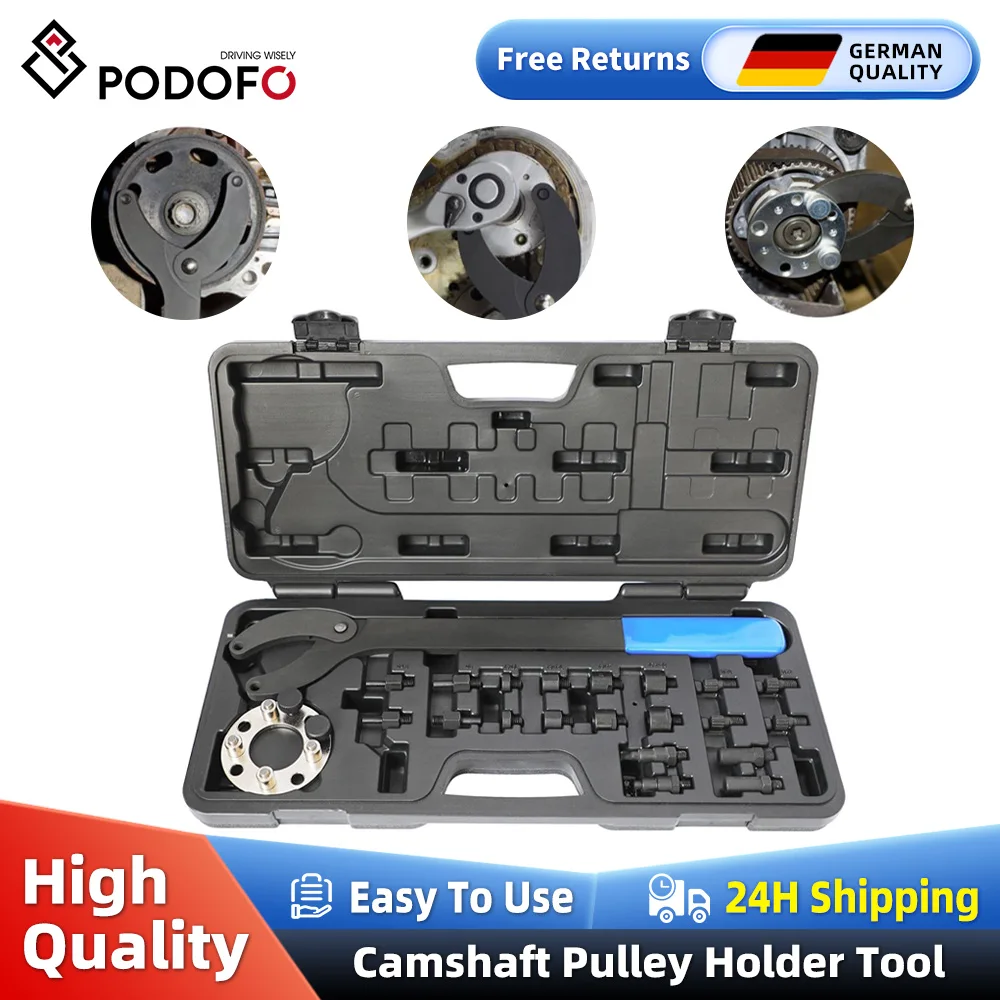 مجموعة أدوات حامل بكرة عمود الحدبات Podofo لسيارة VW Audi Skoda SEAT مناسبة لـ OEM -T10172/T10554