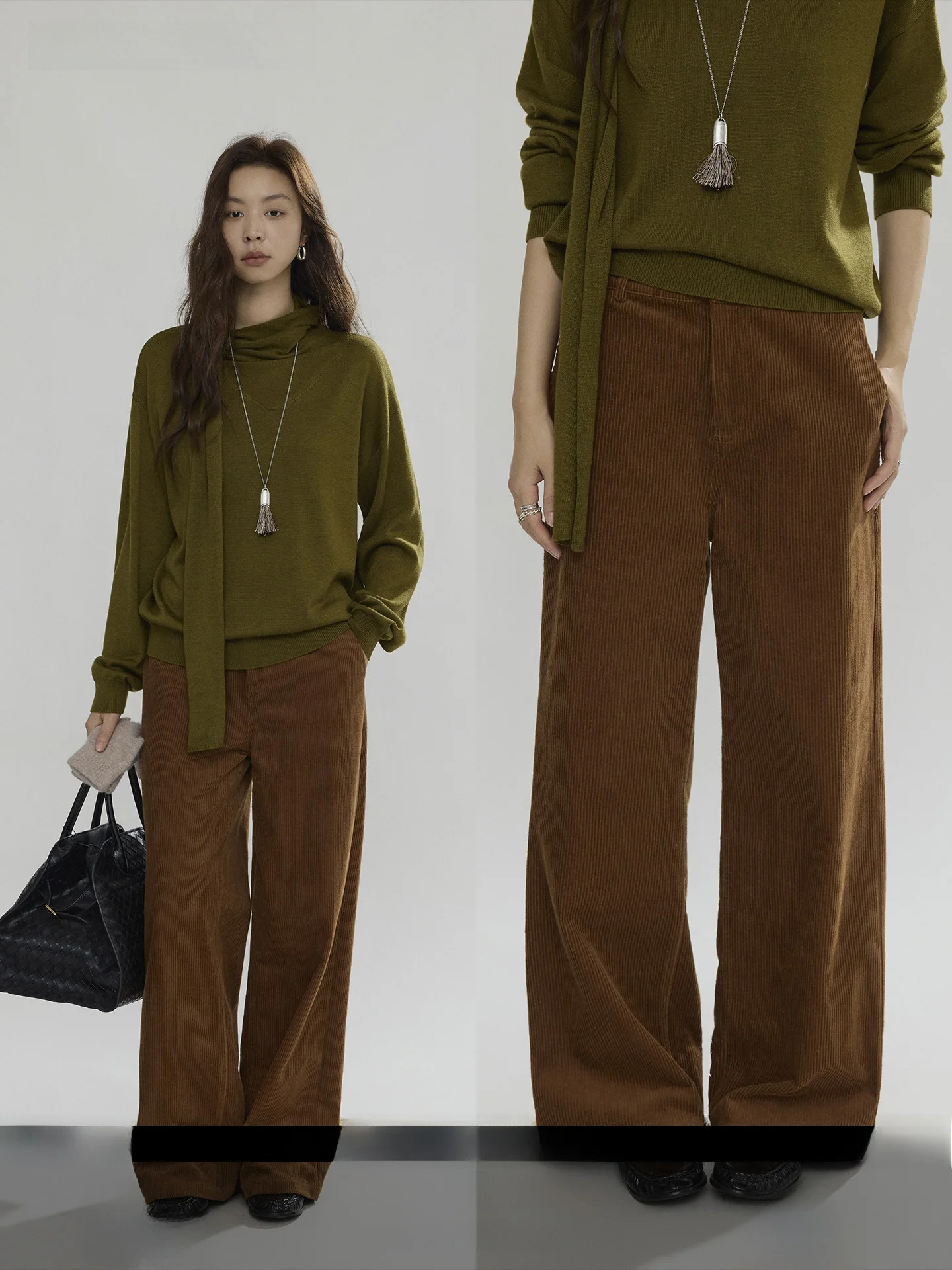 

Женские повседневные вельветовые брюки Joli: прямые, свободного кроя, с высокой талией, из хлопка, в корейском стиле, осень-зима