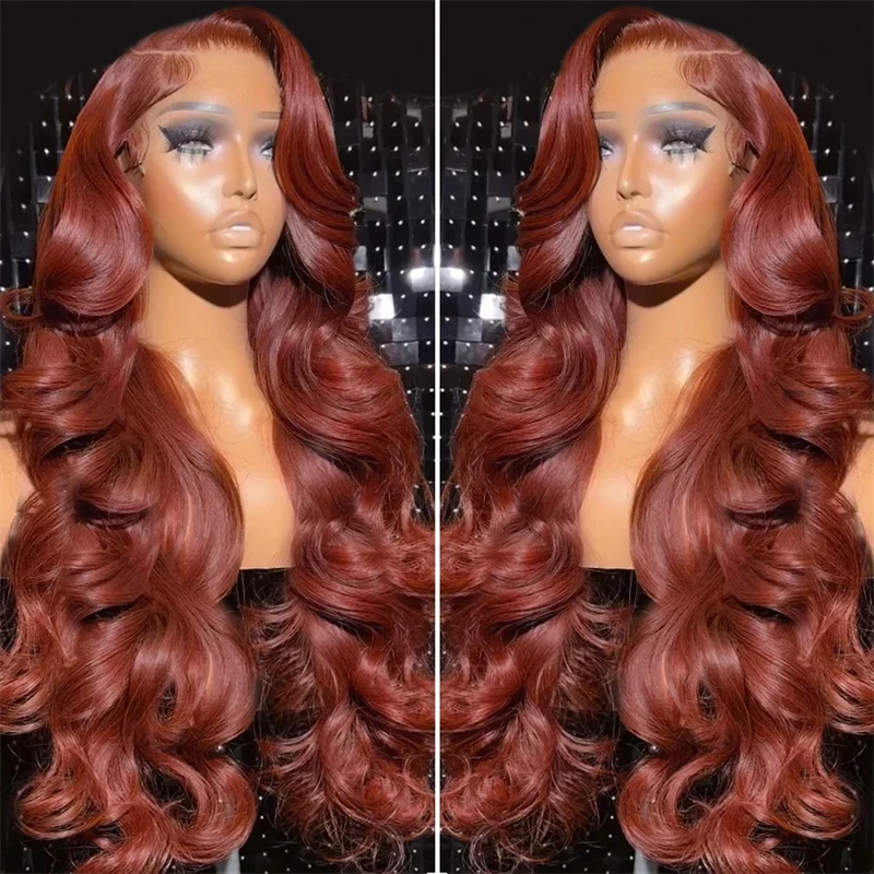 30 32 Inch Brazilian Reddish Brown 13x4 HD Lace Front Wigs Human Hair Body Wave 200% Colored Lace Frontal Wig For Black Women