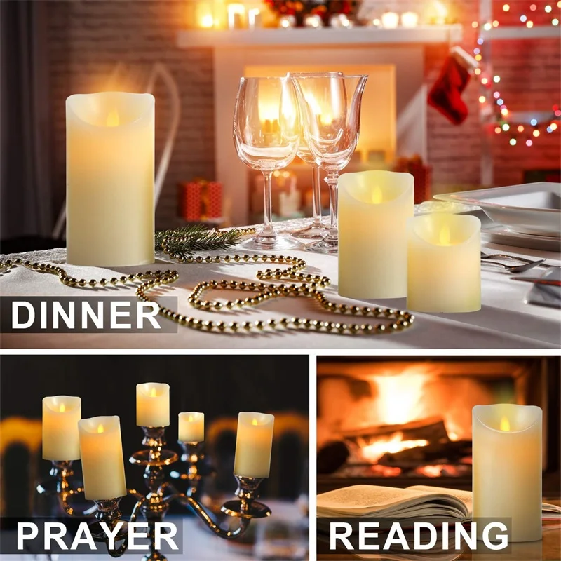 Flameless Candle Light Battery LED Artificial Candle Light with Remote Candlelight Night Light Wedding Birthday Party Decoration