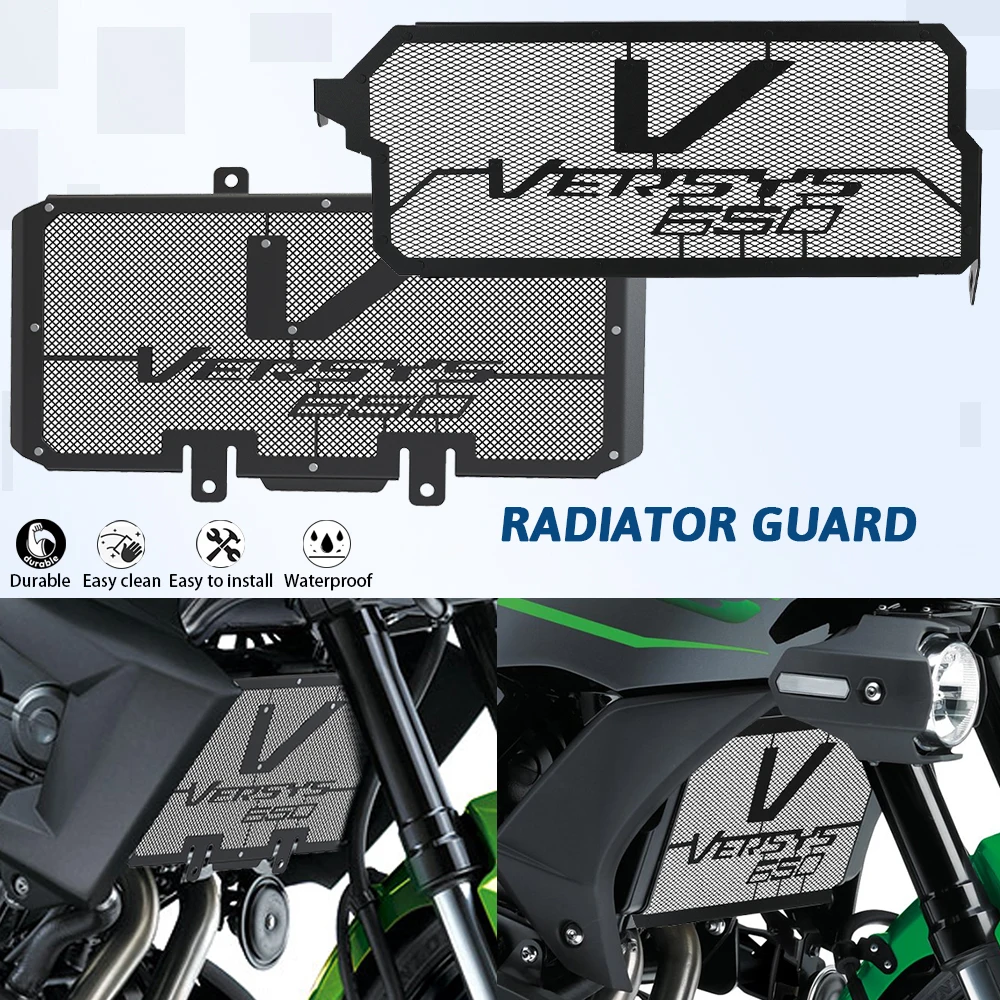 

For Kawasaki Versys 650 2010-2024 Motorcycle Radiator Grille Guard Cover 2023 2022 2021 2020 2019 2018 Versys650 Radiator Guard