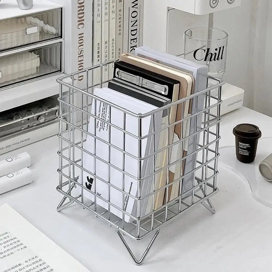 1 Stück Eisen Vier Beine Aufbewahrungskorb Verschiedene Aufbewahrungsbox Buch Tape Snacks Desktop Aufbewahrungskorb