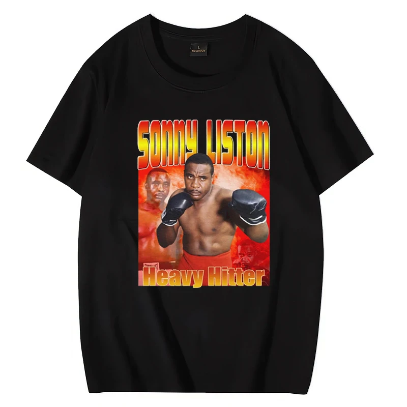 Sonny Liston Vintage Boxing T-Shirt Boxing Fan Gifts Shirt Unisex Casual short sleeve T shirts Man women ' s Cotton Tee shirt