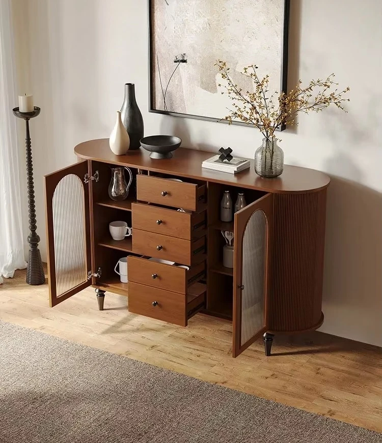 

шкаф пенал Living Room Storage Curio Cabinet Storage Tea Cabinet Antique Style Sideboard Cabinet Solid Wood Retro Porch