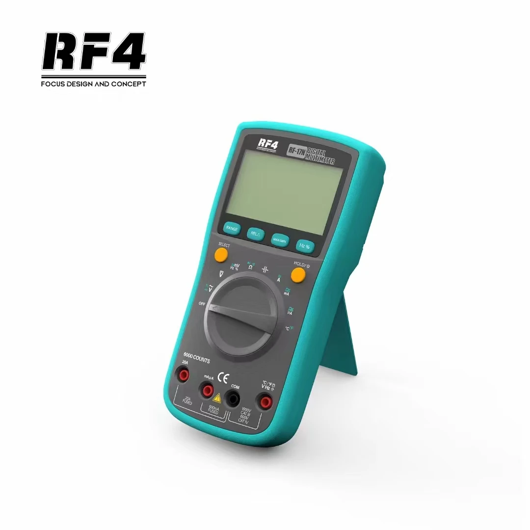 RF4 RF-17N Multifunctional Multimeter Digital Automate Testing Temperature Transistor Tester Esr Clamp Meter Multimeter