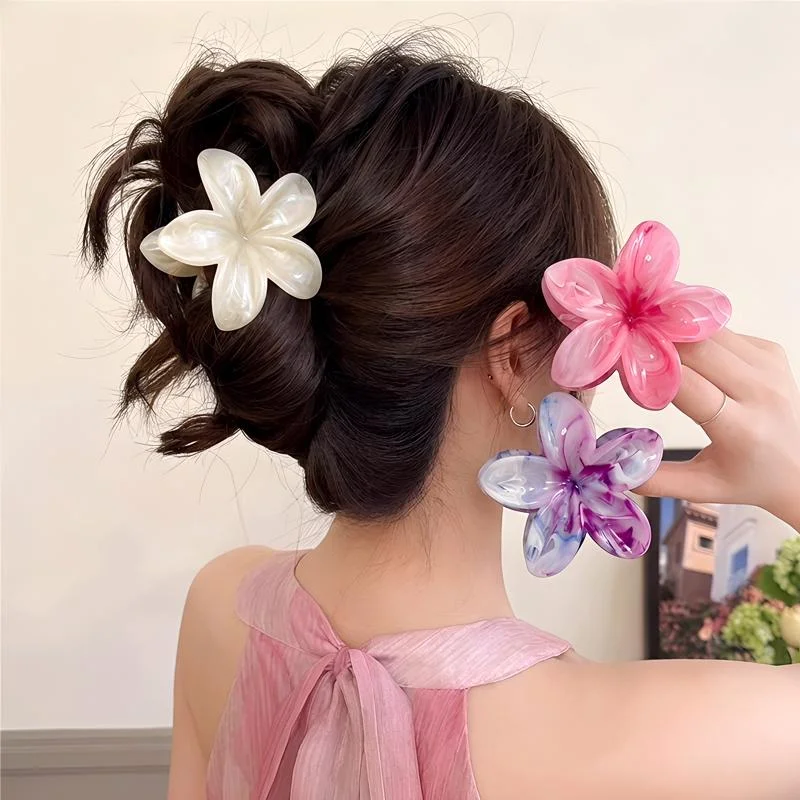 6 pinzas para el cabello estilo vacaciones en la playa hawaiana para mujer, elegantes pinzas de tiburón, pinzas de moda para cola de caballo para niñas, pinzas para el cabello.