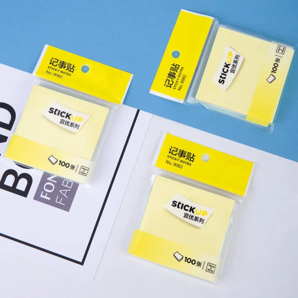 Durable 100 Sheets Convenient Wood Pulp Manufacturing Sticky Notepads Smooth Writing for Work