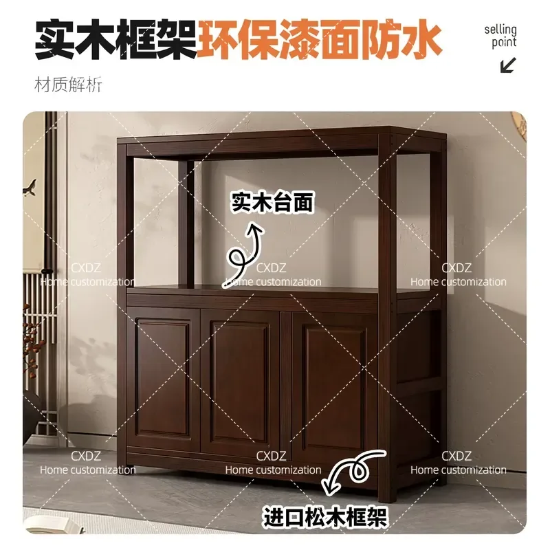 Stream fish tank cabinet super load-bearing retro luxury style living room home flower table 2026 new wooden custom flower