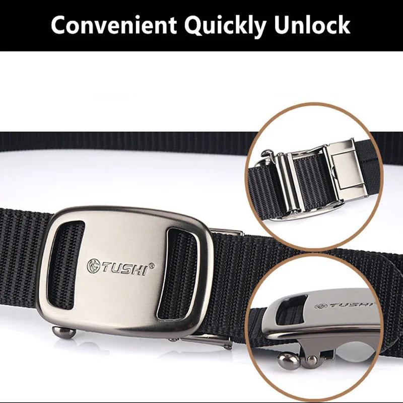 TUSHI Tactical Belt Men Outdoor Hunting Multi Function Alloy Automatic Buckle Waish High Quality Marine Corps Soft Real Nylon