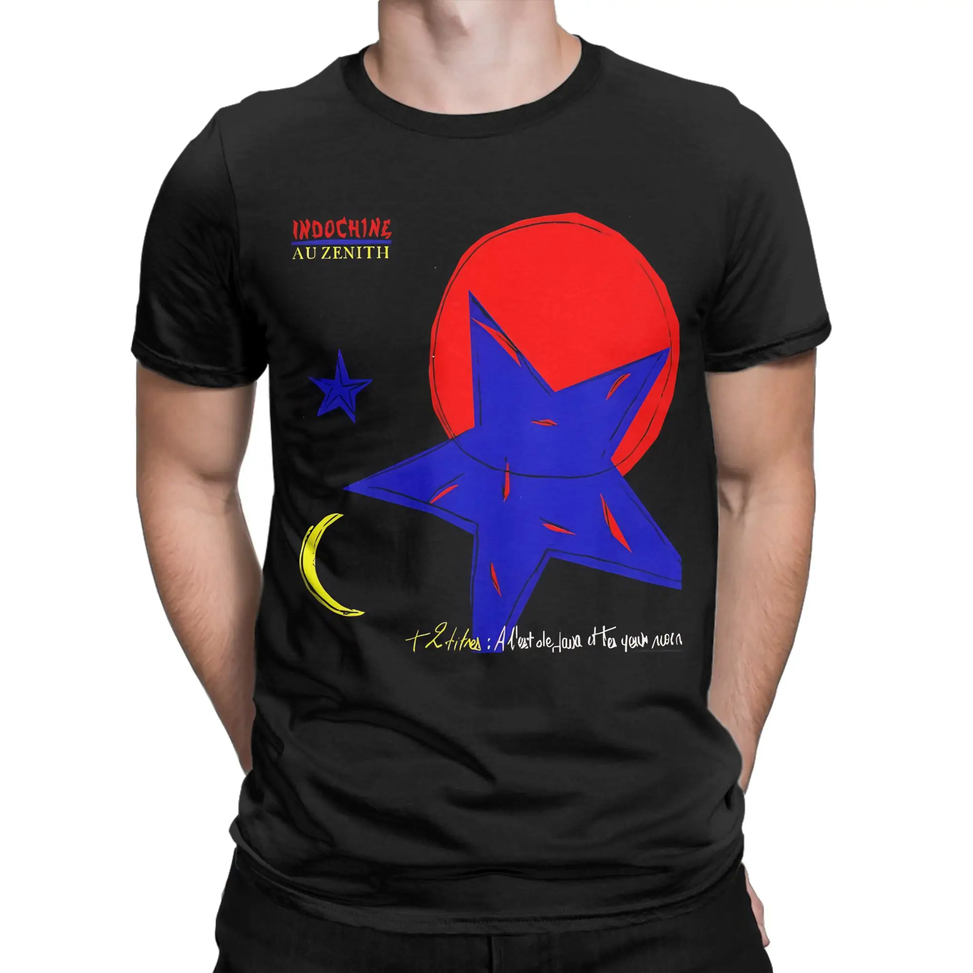Rock band  Novelty 100% Cotton T-Shirt Indochine Tees Tops For Men