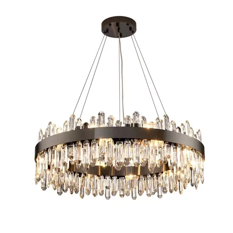 

Modern Creative Fancy Design Gold Black Crystal Chandelier Indoor Lighting Hanging Lamp Decoration For Dining Room Living Room